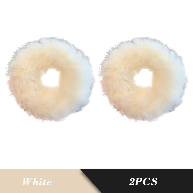 1PC Fluffy Warm Autumn Winter Elastic Hair Band Scrunchies Large Intestine Hair Ring For Women Girls Plush Hair Rope Hairwear