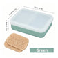 Portable Travel Soap Dish with Lid, Dual Compartment Silicone Drain Soap Box, Double Layer Waterproof Soap Holder with Drain Mat