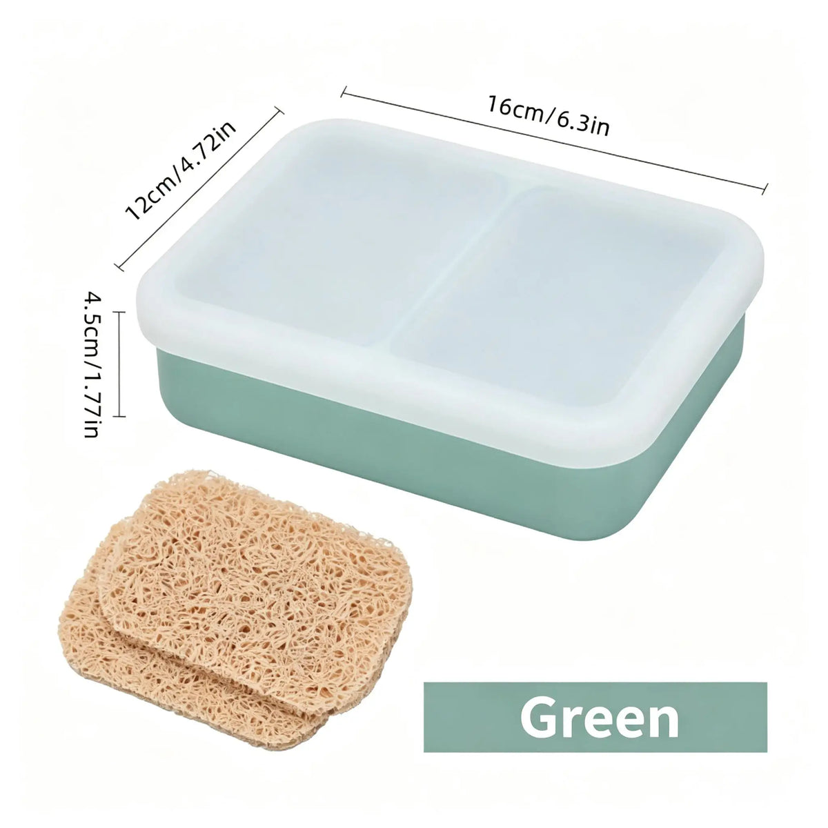 Portable Travel Soap Dish with Lid, Dual Compartment Silicone Drain Soap Box, Double Layer Waterproof Soap Holder with Drain Mat