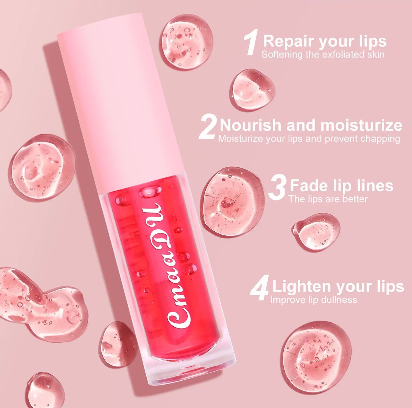 CmaaDu 6 Packs Fruit Mirror Color Changing Lipstick Lip Glaze Set Nourish Moisturize Brightening Protect Lips and Fade Lip Gloss
