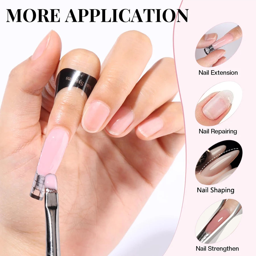30ML Hard Gel For Nail Extension Milky White Builder Constructor Gel Self Leveling Reinforcement Nail Gels Camouflage Manicure