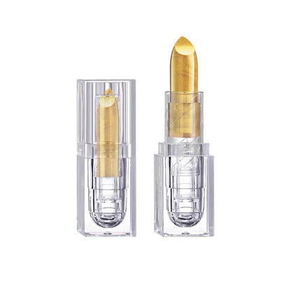 High-pigmented Gold Lipstick Shiny Metallic Matte Velvet Waterproof Long Lasting Sexy Gold Lip Gloss Women Lip Makeup