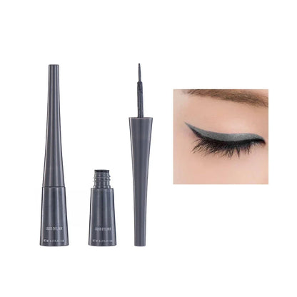 3-Color Matte Eyeliner Set - Grey Blue Black Waterproof Long-Lasting Fade-Proof Liquid Eyeliner with Brush for Easy Application