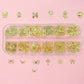 120pcs/box 3D Gold Bow Butterfly Nail Metal Charms Shiny Cute Bowtie/Diamond Star Nail Jewelry 120 Luxury Nail Art Supplies #RE4