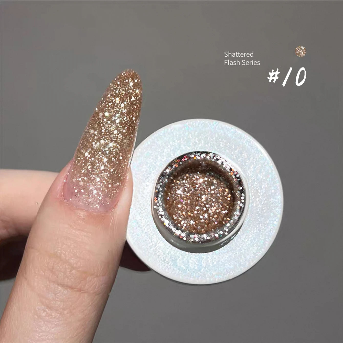 MIANEL 1-12PCS Star-chasing Moon-chasing Gel Nail Polish 2026 Popular Whitening Strobe Sequin Flashing Nail Polish White Nails