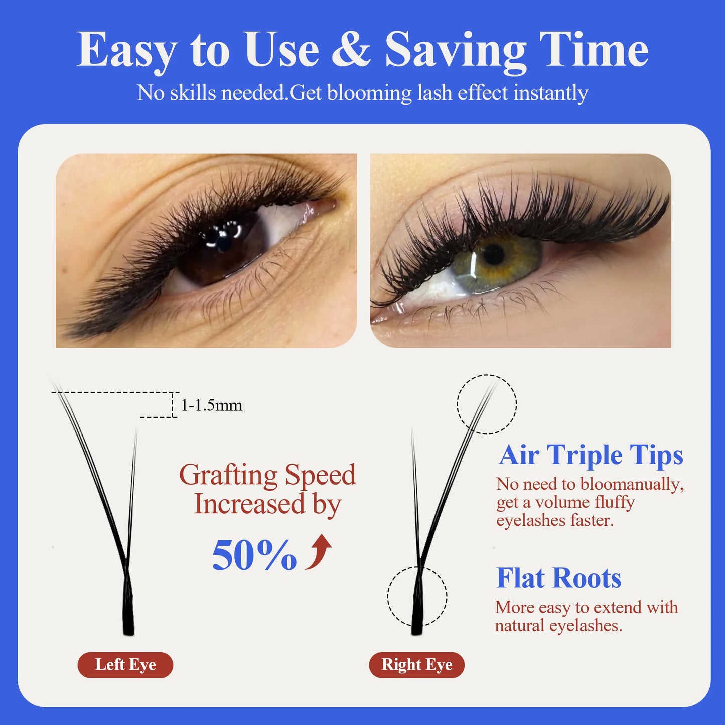 LAKANAKU Fox Eyes YY Shape Eyelashes Extension 0.07mm YY Eyelash Cilia and Brazilian Volume Soft Faux Mink YY Lashes Y Cilios