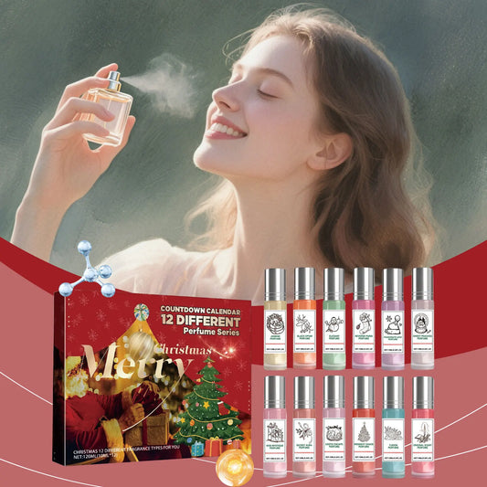 Christmas Colorful Countdown Perfume Gift Set - 12 Unique Fragrances, Heartwarming Christmas Surprises