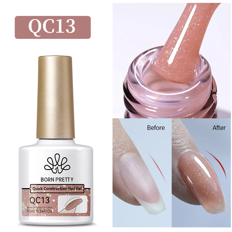 BORN PRETTY 10ml Sparkling Glitter Reflective Gel Nail Polish Sparkly Holo Shiny Pink Silver Black Gel Nail Art Salon Varnish