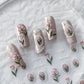 1piece 5Dcute tulip flower nail stickers high quality self-adhesive embossed nail art decals for girls summer decoration sticker