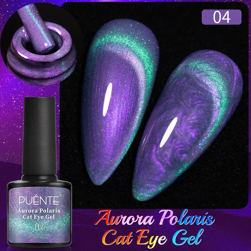 7.5ML Black Cat Eye Magnetic Glitter Gel Nail Polish Ultra-Bright Black Shine Long-Lasting Soak Off UV Nail Art Varnish Manicure