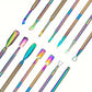 Multicolor Double-ended Stainless Steel Cuticle Pusher Dead Skin Push Remover For Pedicure Manicure Nail Art Cleaner Care Tools
