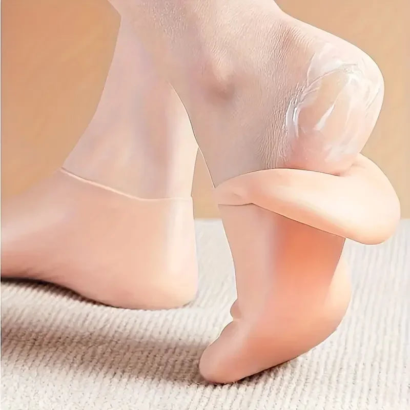 2 Pieces Silicone Foot Care Socks, Moisturizing Protection, Softening Dry, Cracked Heels, Foot Care Tools for Men and Women