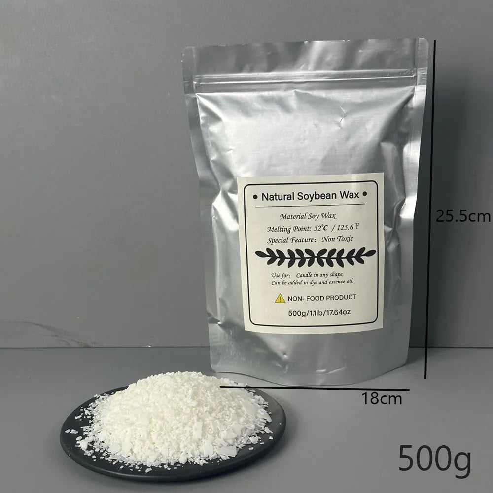 500g/1kg Pure Soy Wax Paraffin Material Pre-Soy Wax-Core Pigments Aromatherapy Pure Paraffin Wax DIY Handmade Candles Crafts
