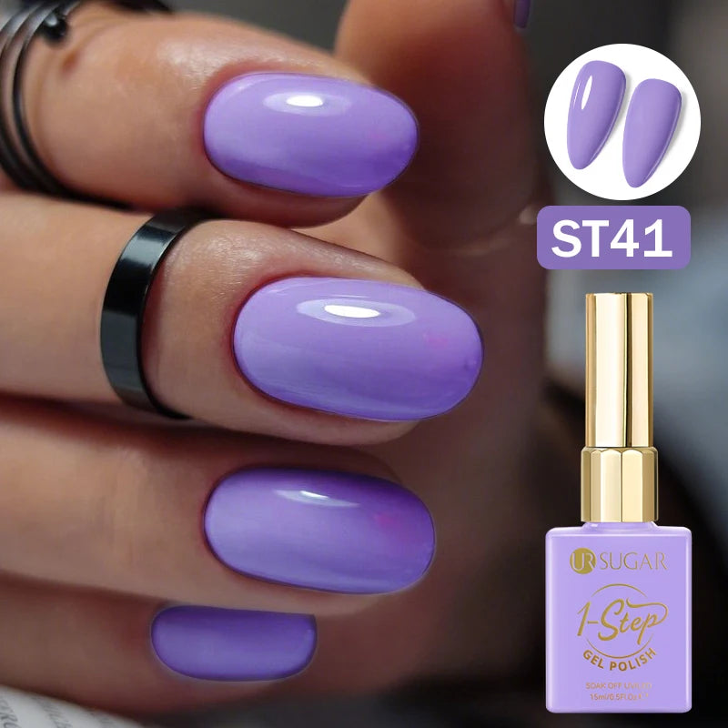 UR SUGAR 15ml 1 Step Gel Polish 3 IN 1 Red Pink Glossy Nail Soak Off LED UV Gel Nail Varnishes No Need Base Gel and Top Coat