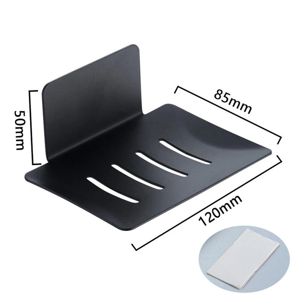 Soap Holder Dish Wall Mount Adhesive Tray Storage Dish Bathroom Shower Plate Box Stainless Steel Rack