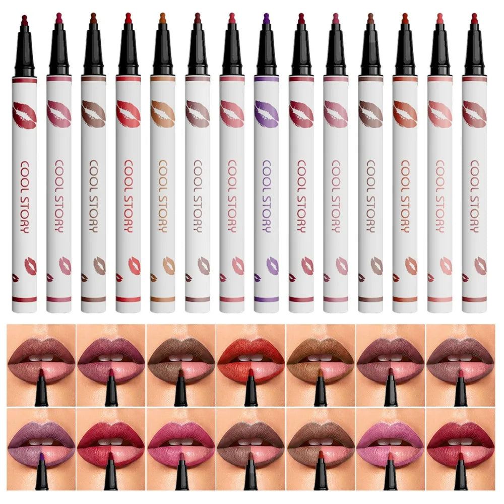 Liquid Matte Lipliner Pencil Waterproof long Lasting Lipstick Pen Natural Quick Drying Lip Liner Outline Lips Contour Makeup