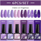 MTSSII 6PCS/Set Sparkly Red Roes Red Gel Nail Polish Shinning Nail Art LED UV Gel Varnish Nail Supplies Manicure Kit for Nails