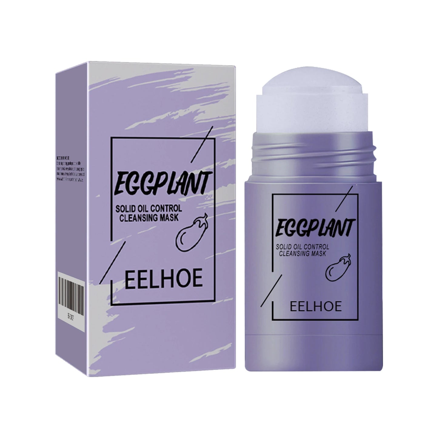 Green Tea Eggplant Solid Mask Series - Deep Facial Cleansing, Hydrating, Firming Skin, Leave-on Clay Mask Stick