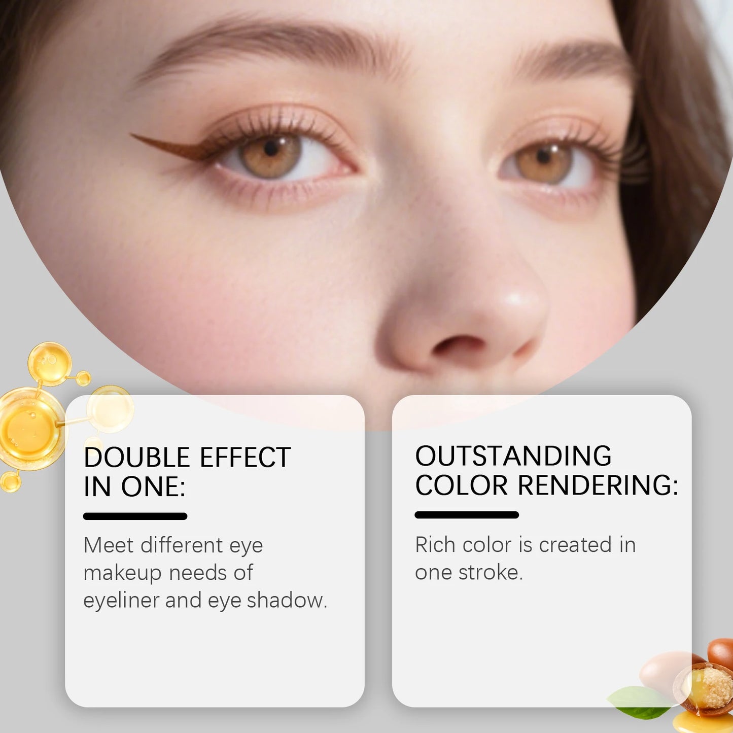 2in1 Eyeliner Pen Smudge Proof Waterproof Formula Long Lasting Wear Beginners Daily Makeup Smooth Application Eye Shadow Liner