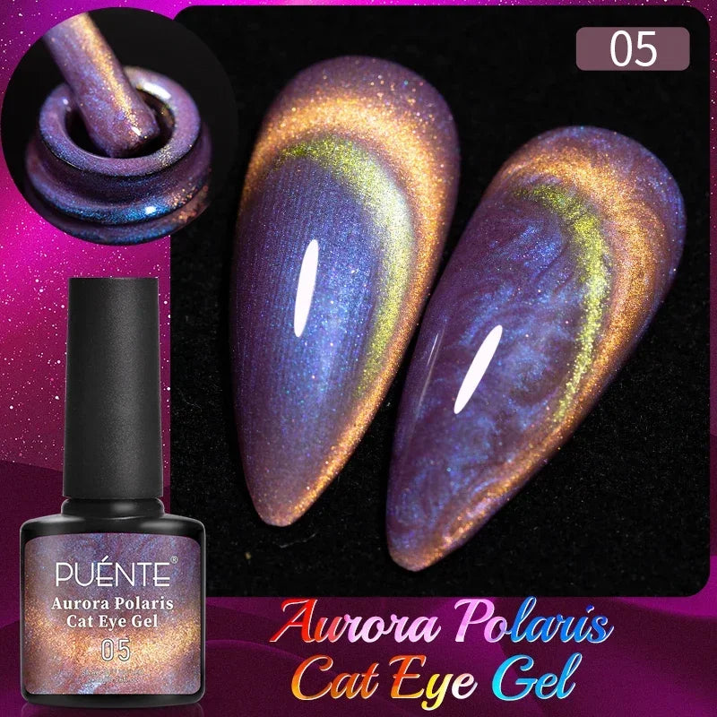 7.5ML Black Cat Eye Magnetic Glitter Gel Nail Polish Ultra-Bright Black Shine Long-Lasting Soak Off UV Nail Art Varnish Manicure
