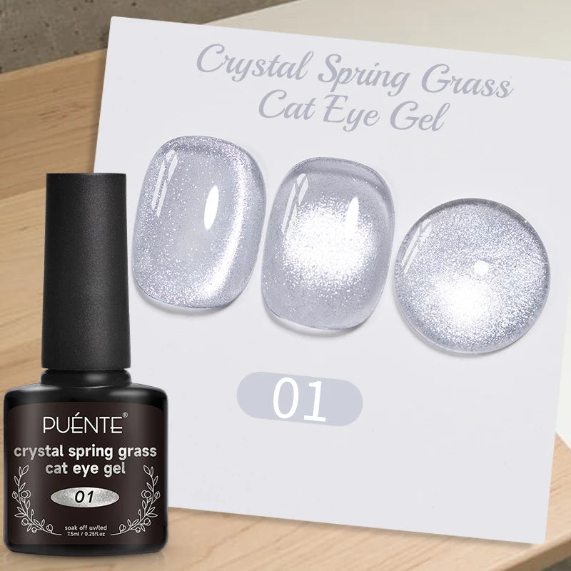 7.5ML Black Cat Eye Magnetic Glitter Gel Nail Polish Ultra-Bright Black Shine Long-Lasting Soak Off UV Nail Art Varnish Manicure