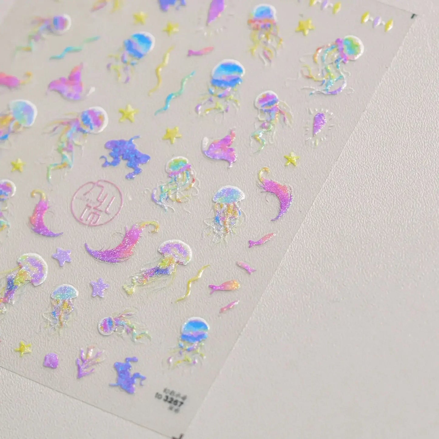Magical Blow Bubbles Goldfish Bunny Rabbit Cat Kitten Shape Shiny Dreamy Bubbles 5D Nail Art Decorations Sticker Manicure Decal