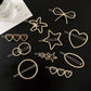 Triangle Moon Hairpin Fashion Women Metal Frog Clip Word Clip Elegant Star Round Barrette Alloy for Ladies Hair Accessories