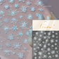 Flying Snowflakes Cold Winter Geometric Hexagon Star Romantic Adhesive Nail Art Stickers Embossment Rhinestone Manicure Decals
