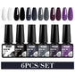 MTSSII 6PCS/Set Sparkly Red Roes Red Gel Nail Polish Shinning Nail Art LED UV Gel Varnish Nail Supplies Manicure Kit for Nails