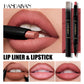 HANDAIYAN 2 in 1 Double-end Matte Lipstick Pencil Lipliner Waterproof Long Lasting Matte Lip Liner Pen 6 Colors Lipsticks Makeup