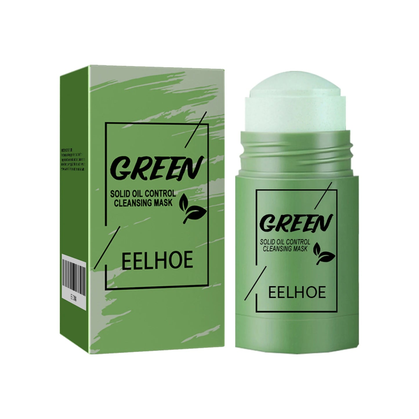 Green Tea Eggplant Solid Mask Series - Deep Facial Cleansing, Hydrating, Firming Skin, Leave-on Clay Mask Stick