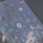 Elegant Gold Scepter 5D Nail Art Stickers Gorgeous Gemstone Luxury Courtly Pattern Necklace Frame Self Adhesive Manicure Decals