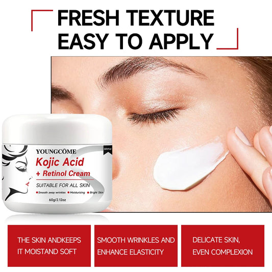 Kojic Acid+Retinol Cream,Anti-aging Cream Remove,Smooth wrinkles Face Cream For Moisturizer Whitening Brighten Skin Products