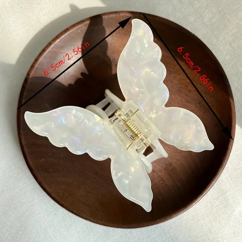 1PC French Retro Butterfly Hair Claw Mermaid Hair Clip Acetic Acid Hair Clip Retro Back of Head Hair Accessories Hairpin