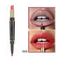2 in 1 Lipstick and Lip Liner Pen, Matte Waterproof Long Lasting Lip Makeup Tool, Non-Fading Smooth Velvet Finish