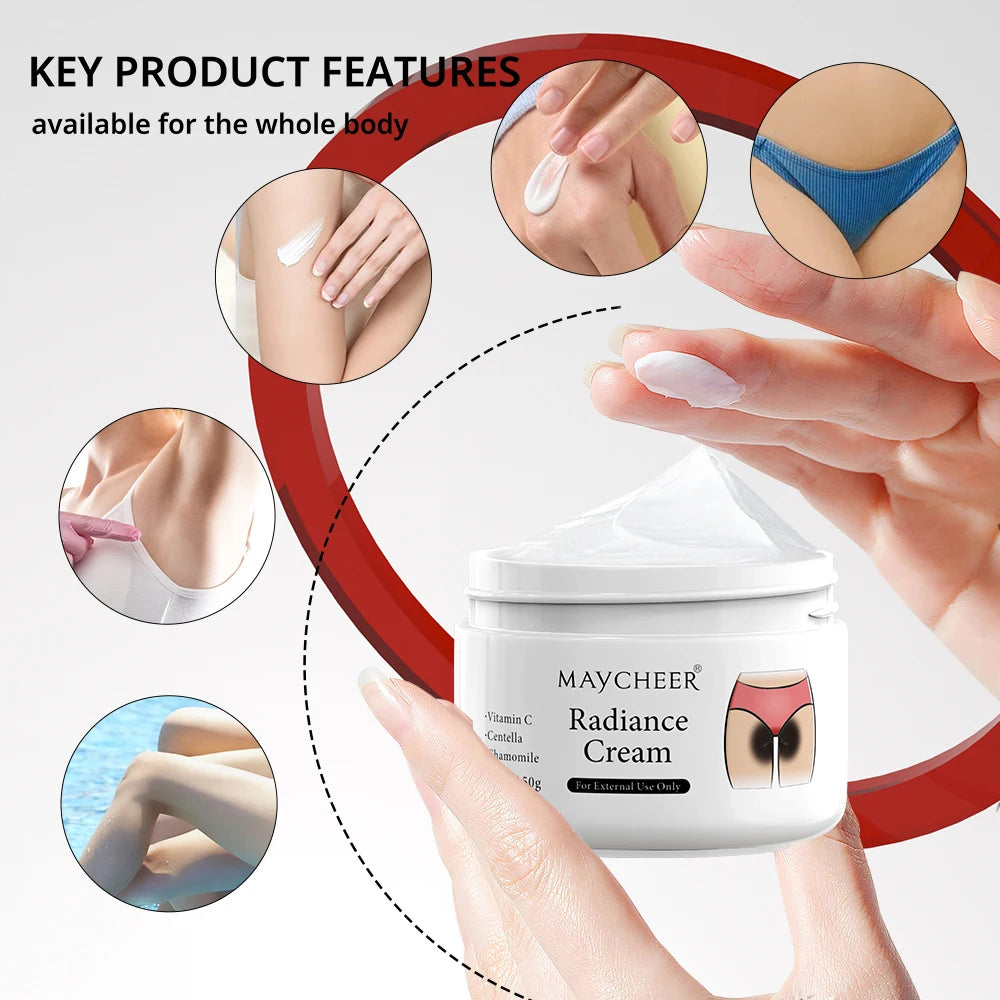 50g Whitening Cream Private Parts Underarm Bleaching Whiten Butt Knee Brighten Inner Thigh Intimate Parts Dark Remove Melanin