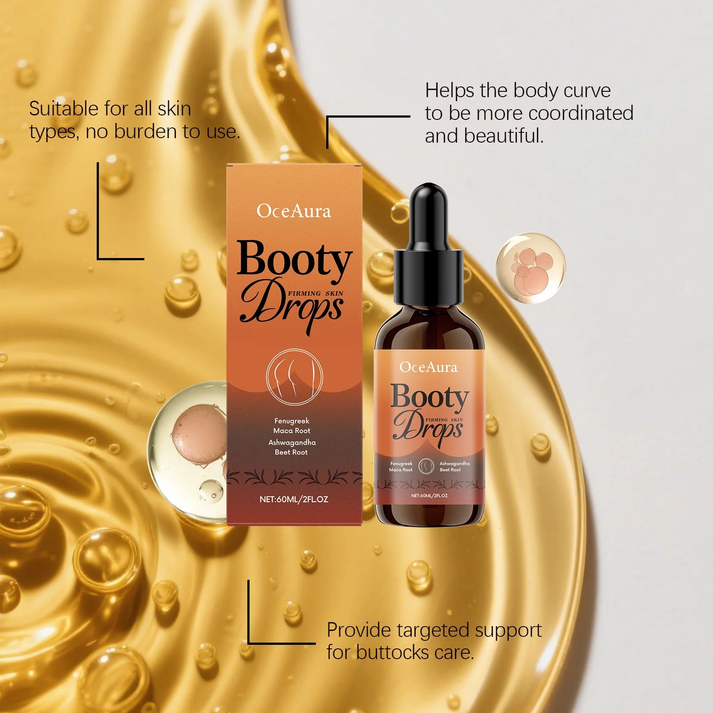 Buttock Enlargement Oil Butt Lifting Firming Plumping Shaping Tighten Growth Nourishing Sexy Body Buttock Enhancer Massage Oil