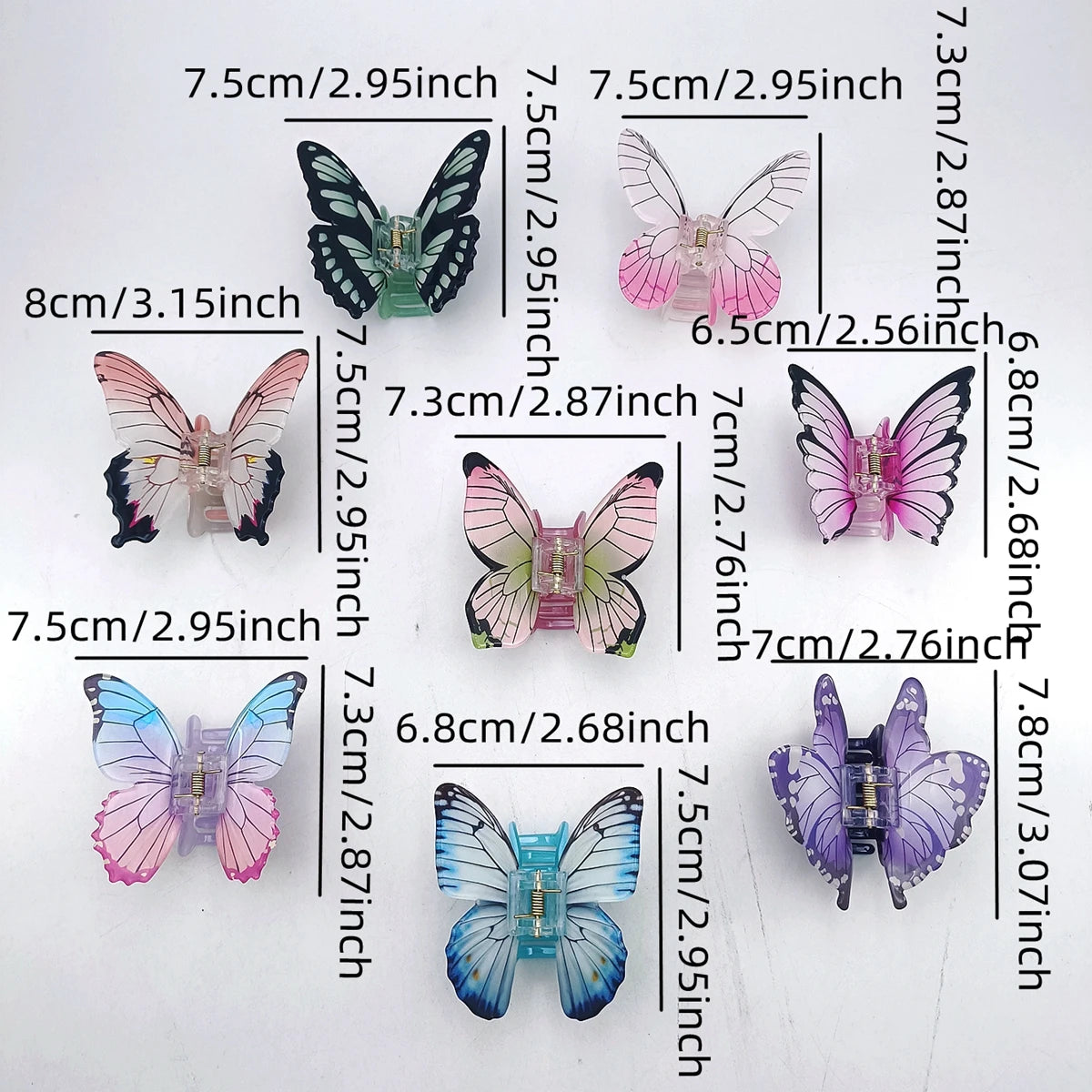 Simulation Butterfly Hair Claw Acrylic Claw Clip Temperament Grab Hair Clips for Girls Ins Trendy Hair Accessories Gift