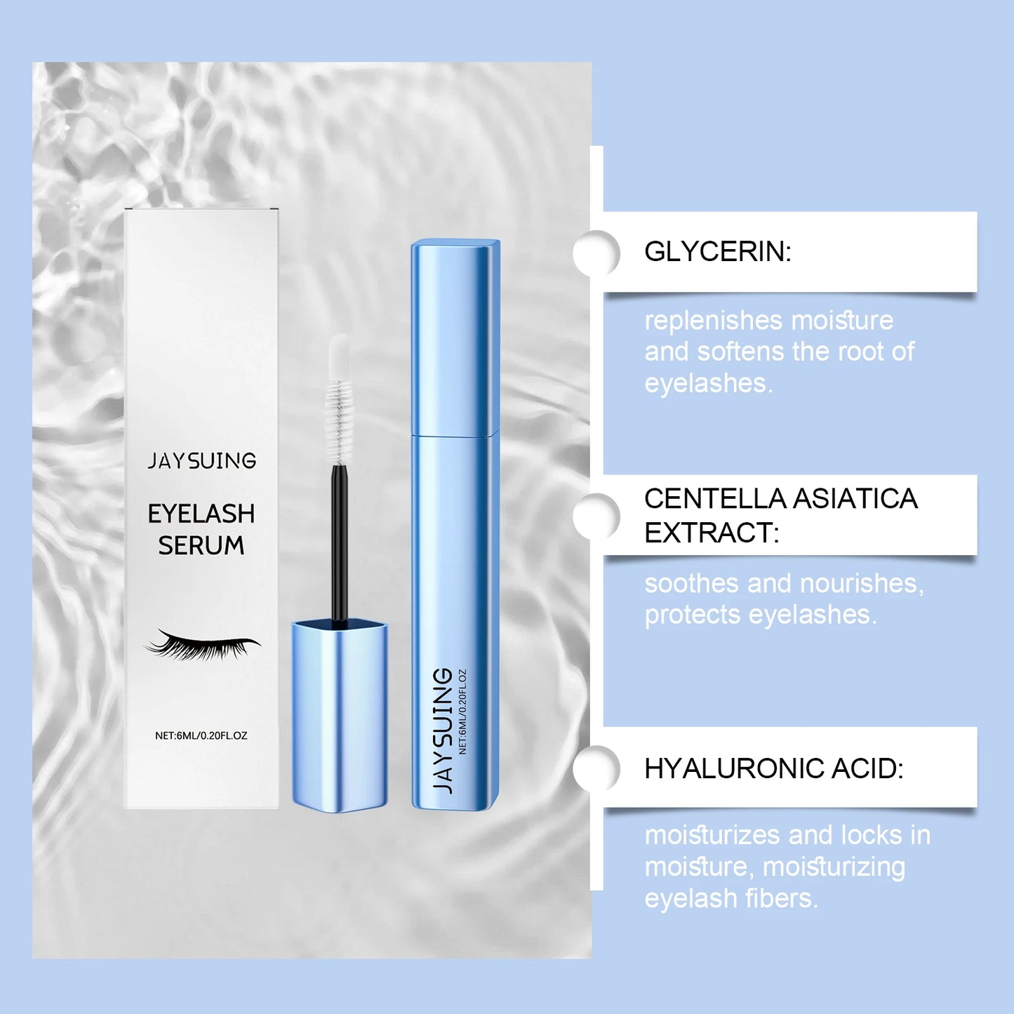 Jaysuing Eyelash Growth Serum Lengthening Lash Powerful Makeup Thicker Lashes Natural Curling Lash Lifting Care Products Beauty