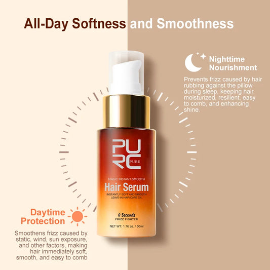 PURC Magic Instant Smooth Hair Serum Nourishing Repair Damaged Leave-In Hair Oil Anti-Frizz Softness Hair Care