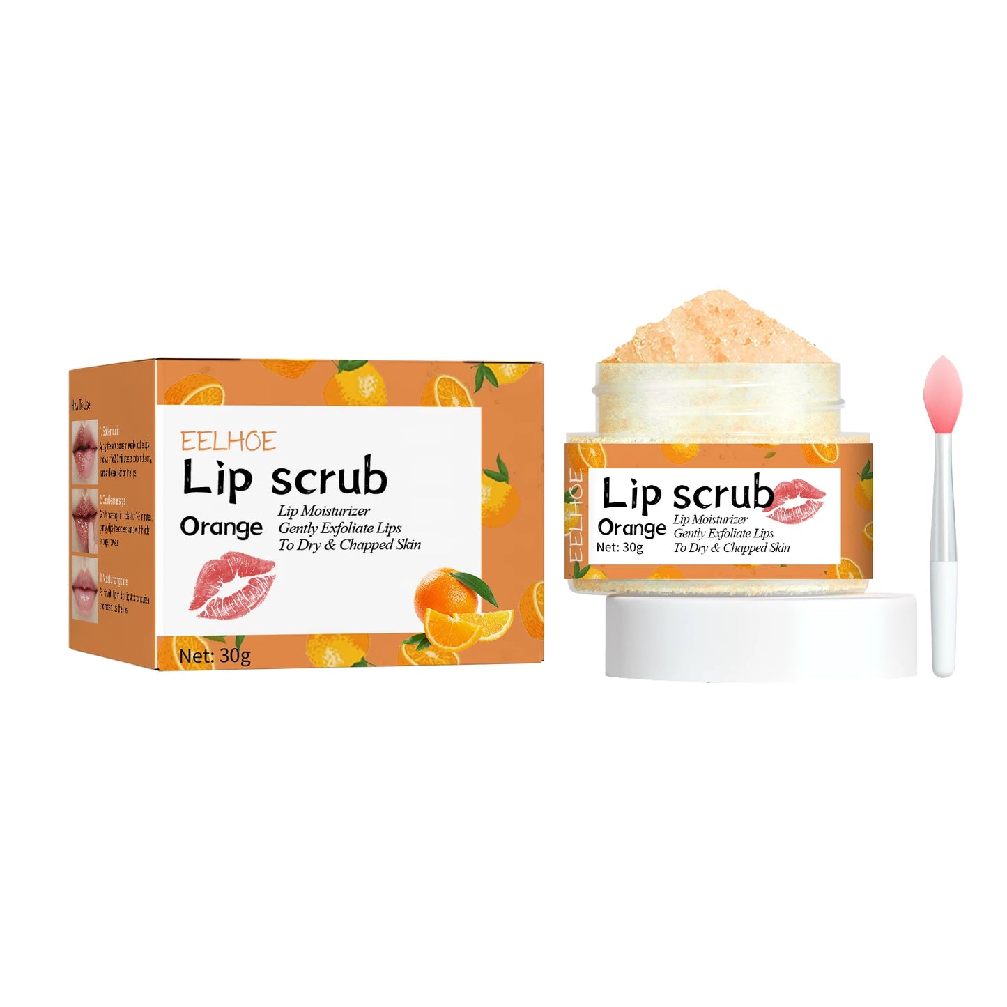 Strawberry Lip Scrub Gentle Repair Chapped Lips Deep Moisturizing Nourishing Improve Dryness Honey Orange Lip Care Exfoliator