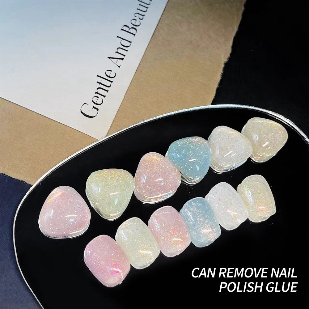 15ml Aurora Mermaid Sparkly Gel Nail Polish Glitter Iridescence Soak Off UV Gel Semi-permanent Varnish  DIY Manicure Gel Polish