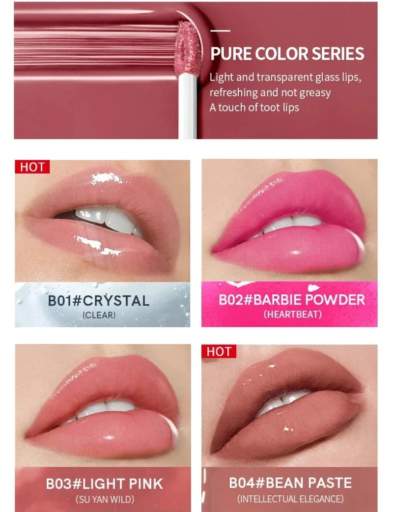 High Quality 14 Color Mirror Pearl Lipstick Lip Gloss Cosmetic Non-stick Cup Moisturizing Shine Glitter LipGloss Lip stick Women