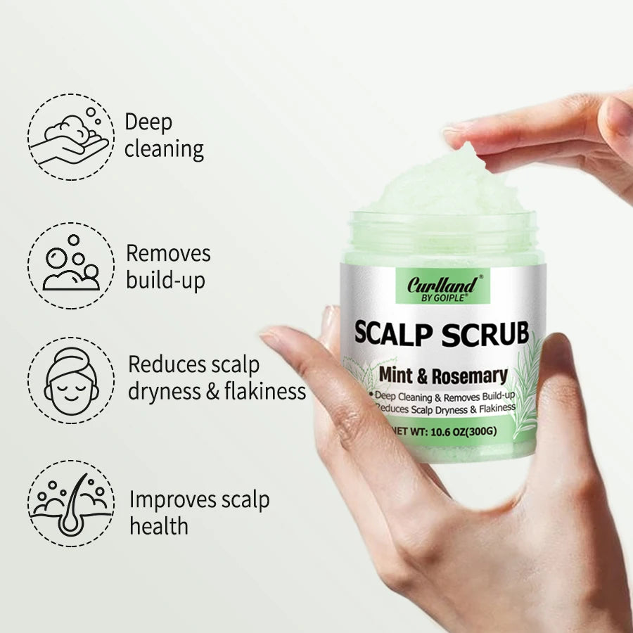 300g Rosemary Mint Scalp Scrub Deep Cleansing Refreshing Shampoo Oil Control or Hair Scalp Massager Care Products for Itchy Scal