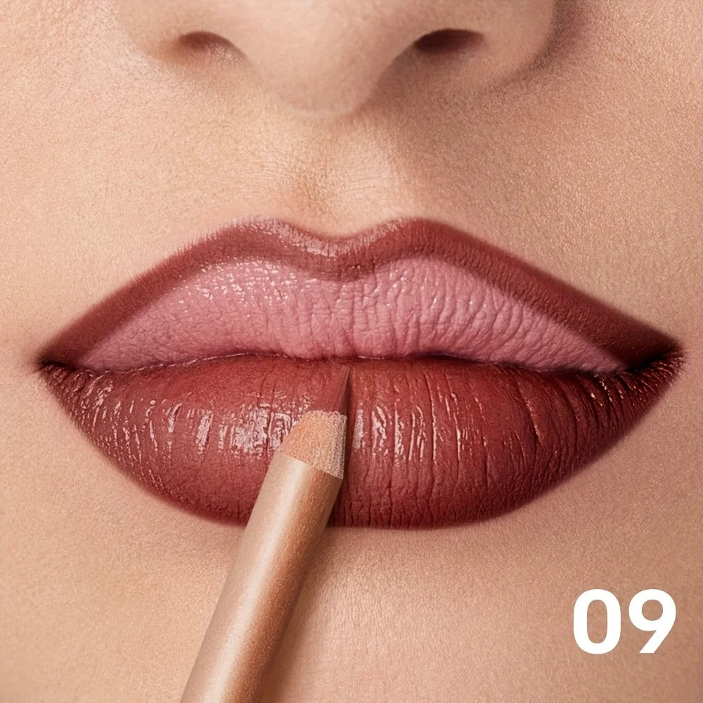Nude Matte Lip Liner, Waterproof Long Lasting High Pigment Lip Pencil, Smooth Precise Lip Makeup Gift for Women