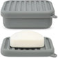 Portable Silicone Travel Soap Case Leak Proof with Drainage Lid Layer Compact Bar Soap Holder Durable for Camping Gym Toiletries