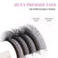 AGUUD 2D Y Lashes Extension Premade Voume Fans Faux Mink Eyelashes Premium Mesh Net Cross Lash Single Tips 2D Y Shaped Eyelashes