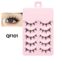 DINGSEN 5 Pairs Manga Lashes Eyes Lashes Soft Natural Long Eyelashes Fake Lashes Anime Wispy Strip False Eyelashes Makeup