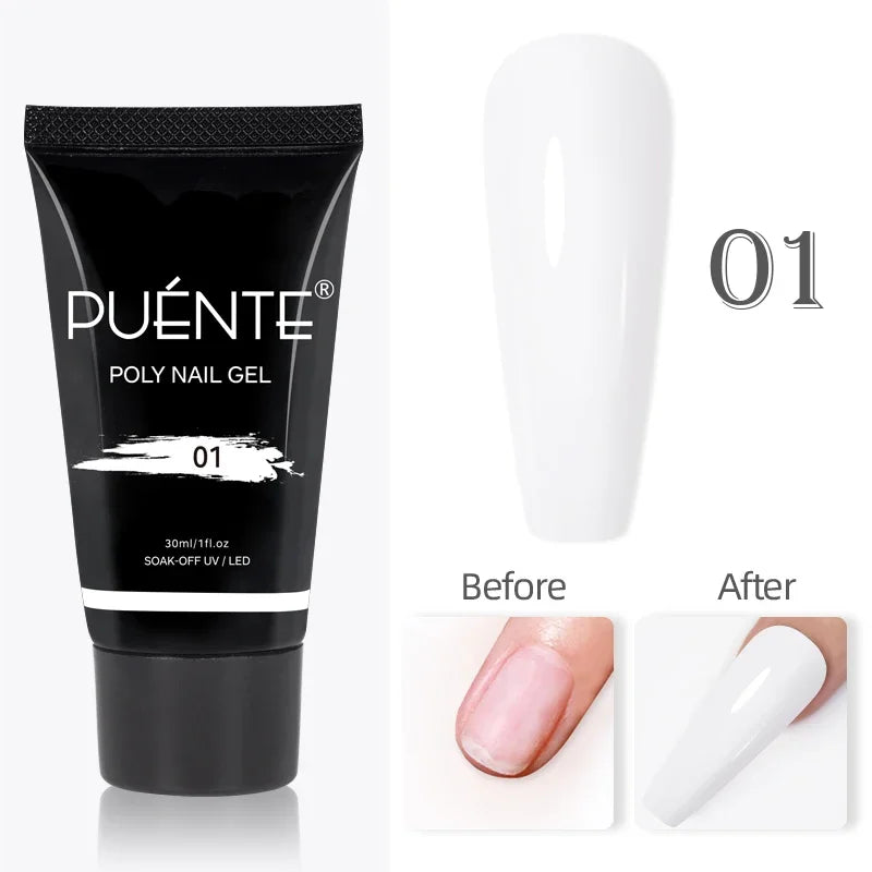 PUENTE Pearl Color Builder Nail Gel Polish Hema Free Shell Thread Glitter Nail Extension Semi-Permanent Construction Gel Varnish