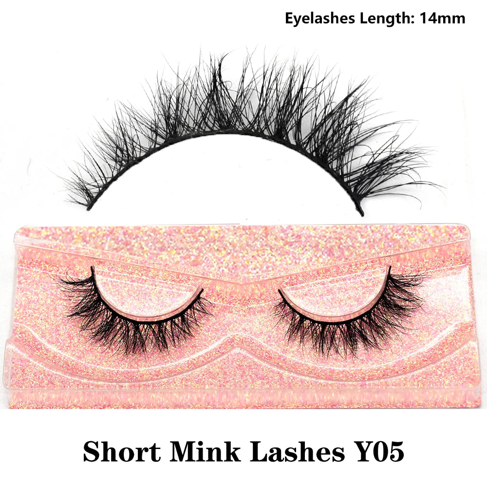Half Eye Lashes Natural 3D Mink Short False Eyelashes Fluffy Wispy Cross Strip Fake Lashes Soft Half Eyelashes Extension Makeup